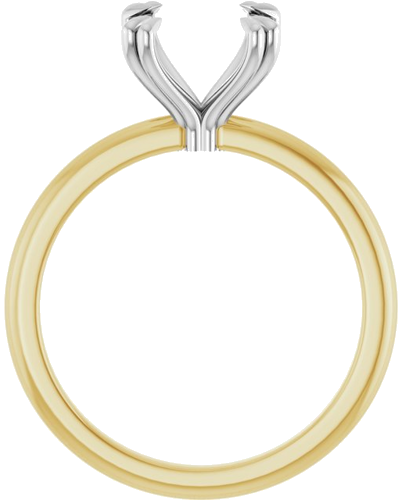 Sužadėtuvių Žiedas „Double Claw-Prong“ 14k yellow/white gold Square 7mm (2)