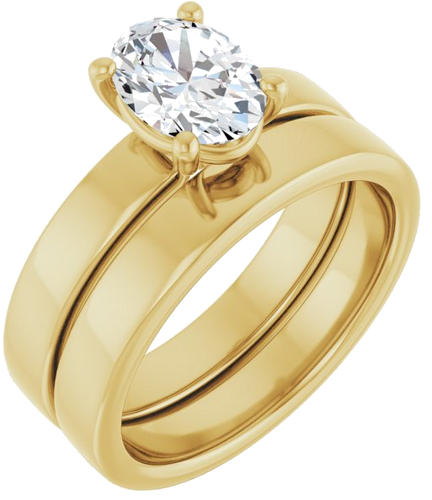14K Yellow 8x6 mm Oval Solitaire Engagement Ring Mounting (6)