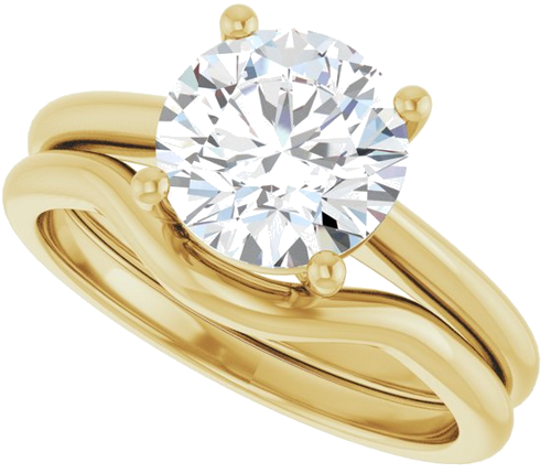 Sužadėtuvių Žiedas „Solitaire“ 18k yellow gold Round 8.2mm (10)