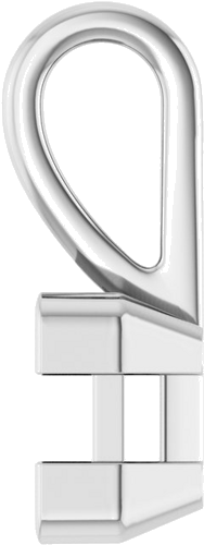 Pakabukas „Half-Bezel Solitaire Charm“ 10k white gold Square 5mm (3)