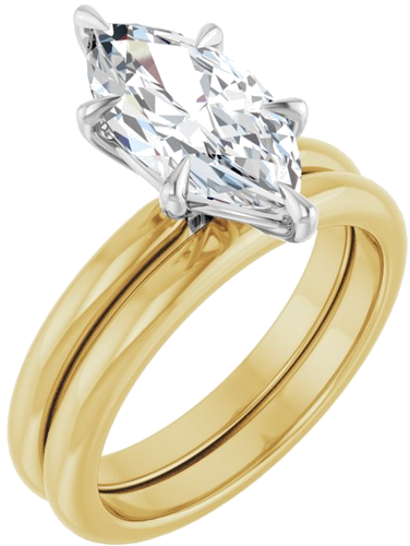 Sužadėtuvių Žiedas „Solitaire“ 14k yellow/white gold Marquise 13mm x 6.5mm (6)