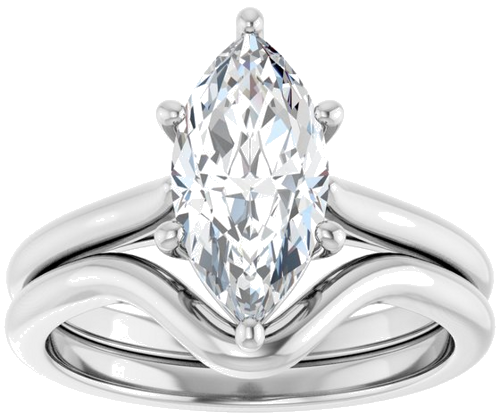 Sužadėtuvių Žiedas 14k white gold Marquise 12mm x 6mm (8)