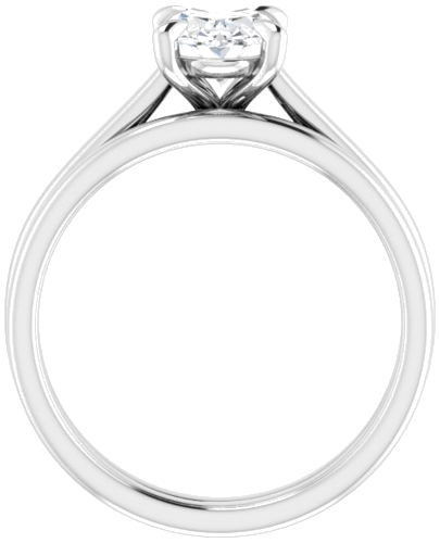 14K White  8x6 mm Oval Solitaire Engagement Ring Mounting (7)