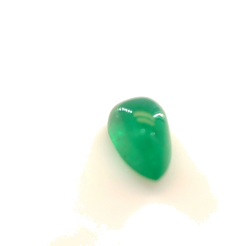 0.93 carat GREEN CABOCHON cut Pear Smaragdas (1)