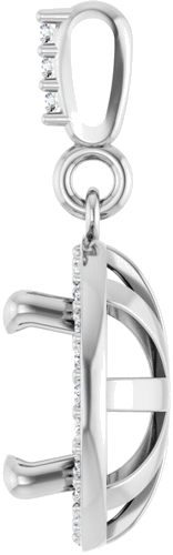 Pakabukas „Halo-Style“ 14k white gold Round 8mm (3)