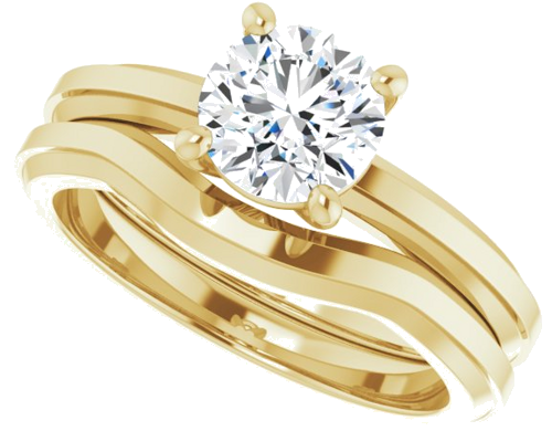 14K Yellow 6.5 mm Round Solitaire Engagement Ring Mounting (10)