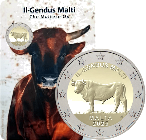2025 Malta Ox Il Gendus Malti 2 Euro Coin BU in Card (3)