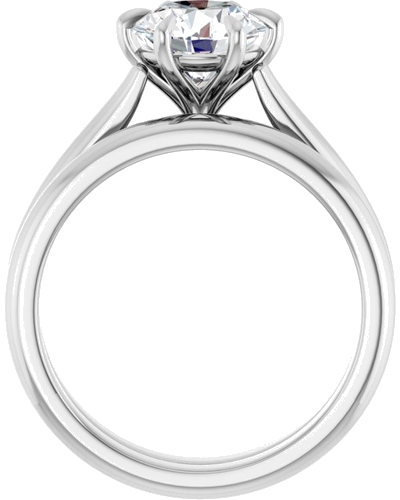 Sužadėtuvių Žiedas „Claw-Prong“ 14k white gold Round 7.4mm (7)
