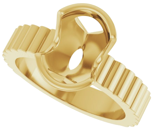 Sužadėtuvių Žiedas „Half-Bezel Solitaire“ 14k yellow gold Oval 10mm x 8mm (5)