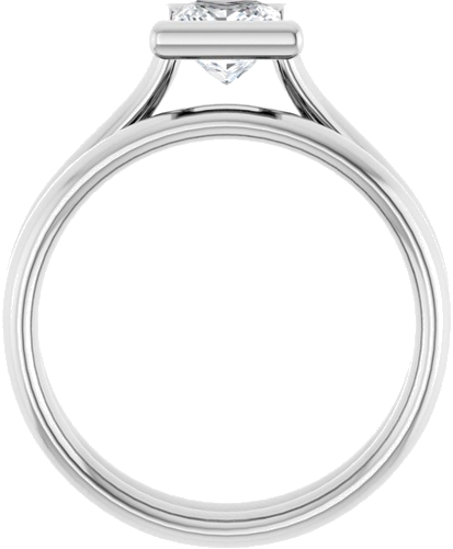 Sužadėtuvių Žiedas „Bezel-Set Solitaire“ 14k white gold Square 5mm (7)