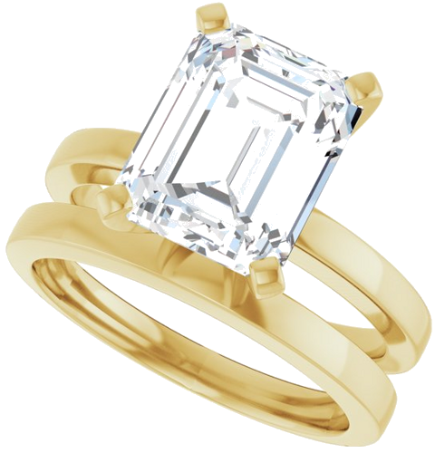 Sužadėtuvių Žiedas „Solitaire“ 10k yellow gold Emerald 10mm x 8mm (10)
