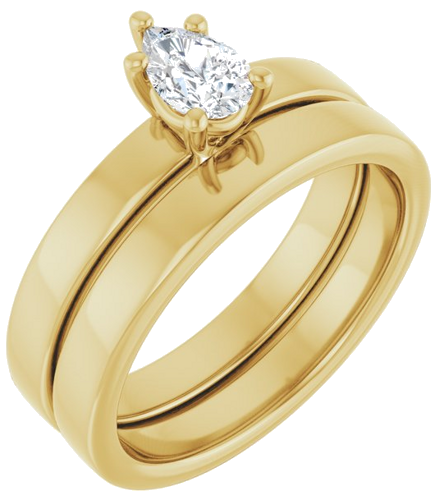 Sužadėtuvių Žiedas „Solitaire“ 14k yellow gold Pear 6mm x 4mm (6)
