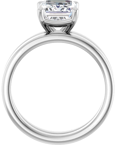 14K White 9x7 mm Emerald Solitaire Engagement Ring Mounting (7)