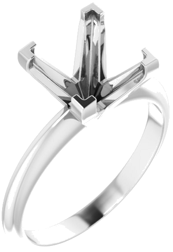 Sužadėtuvių Žiedas „V-End Solitaire“ 585 Baltojo Aukso Square 9mm (1)