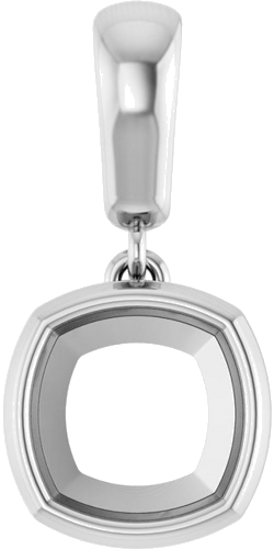 Pakabukas „Bezel-Set“ 585 Baltojo Aukso Cushion 7mm (1)