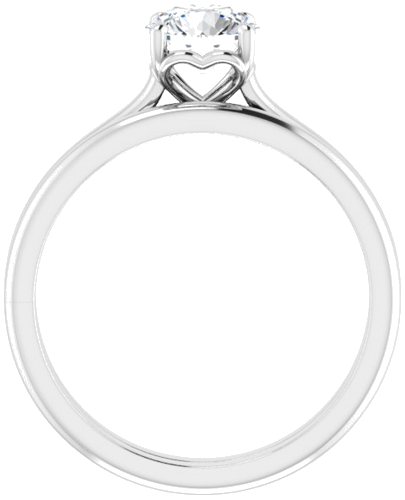 14K White  6 mm Round Solitaire Engagement Ring Mounting (7)