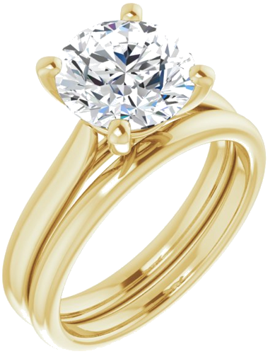 14K Yellow 8.8 mm Round Engagement Ring Mounting (6)