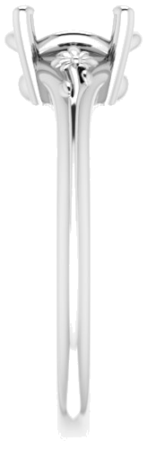 14K White 8x6 mm Oval Solitaire Engagement Ring Mounting (4)