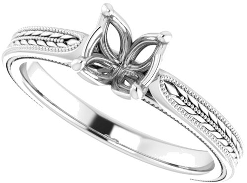 Sužadėtuvių Žiedas „Solitaire“ 950 Platinos Round 6mm (5)