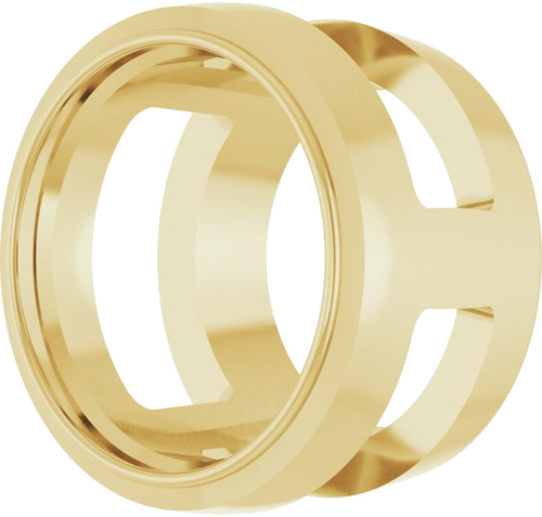 Pakabukas „Round Bezel-Set Slide“ 10k yellow gold Round 6.5mm (2)