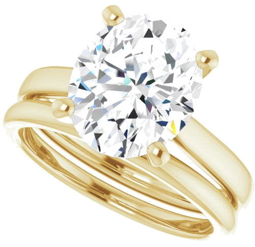 Sužadėtuvių Žiedas „Solitaire“ 585 Geltonojo Aukso Oval 11mm x 9mm (10)