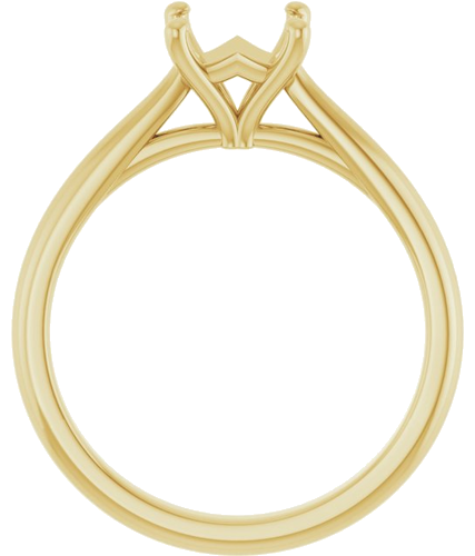 14K Yellow 5.5 mm Square Solitaire Engagement Ring Mounting (2)