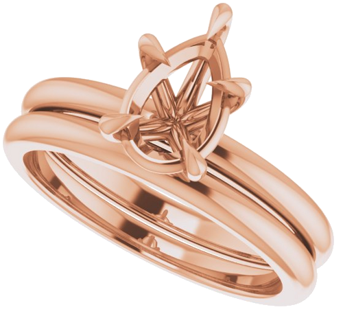 Sužadėtuvių Žiedas „Claw-Prong“ 14k rose gold Pear 9mm x 6mm (10)