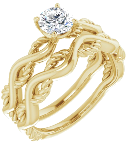 Sužadėtuvių Žiedas „Infinity-Inspired“ 585 Geltonojo Aukso Round 5.2mm (6)