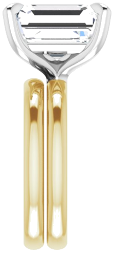 Sužadėtuvių Žiedas „Solitaire“ 585 Baltojo Ir Geltonojo Aukso Emerald 12mm x 10mm (8)