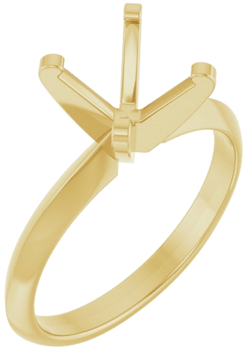 14K Yellow 8 mm Round Solitaire Engagement Ring Mounting (1)