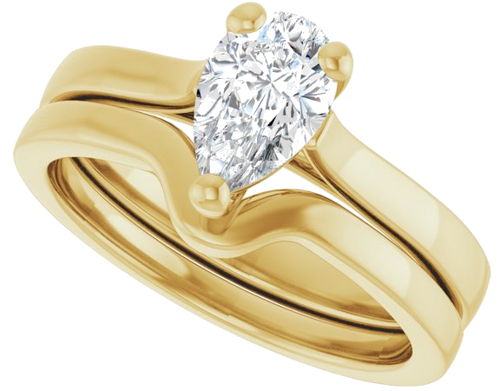 Sužadėtuvių Žiedas 14k yellow gold Pear 8mm x 5mm (10)