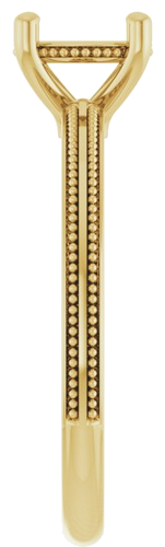 Sužadėtuvių Žiedas „Solitaire Milgrain“ 14k yellow gold Round 6.5mm (4)