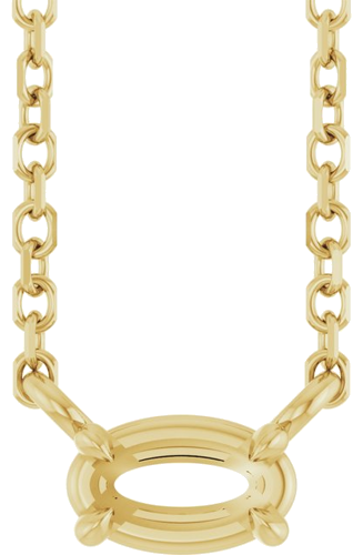 Pakabukas „Solitaire“ 585 Geltonojo Aukso Oval 5mm x 3mm (1)