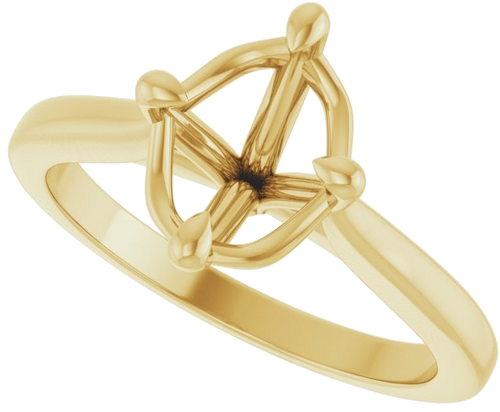 Sužadėtuvių Žiedas „Solitaire“ 14k yellow gold Elongated Cushion 9mm x 7mm (5)