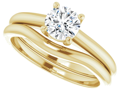 Sužadėtuvių Žiedas „V-End Prong“ 14k yellow gold Round 5.5mm (10)