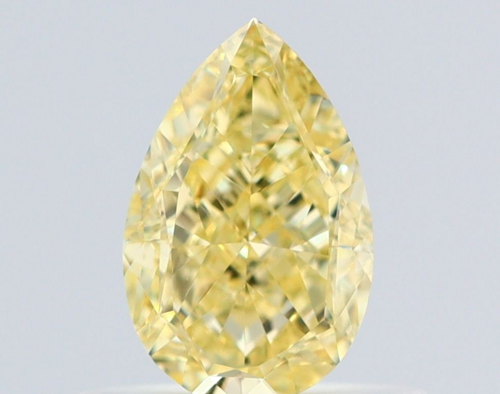 0.63 carat Fancy Yellow-VS2 Natūralus Pear Deimantas (1)