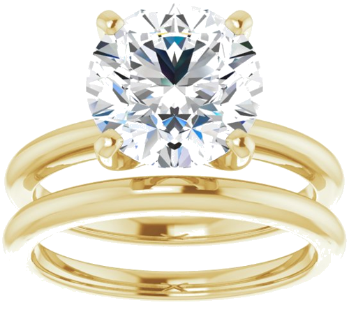 14K Yellow  9.4 mm Round Solitaire Engagement Ring Mounting (8)