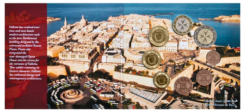 2018 Malta Valletta Euro coin BU set (2)