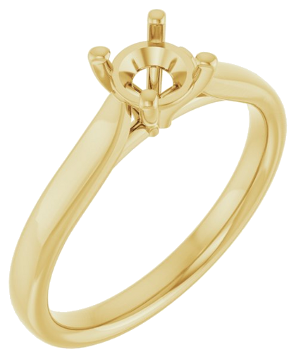 Sužadėtuvių Žiedas „Solitaire“ 585 Geltonojo Aukso Round 5.2mm (1)