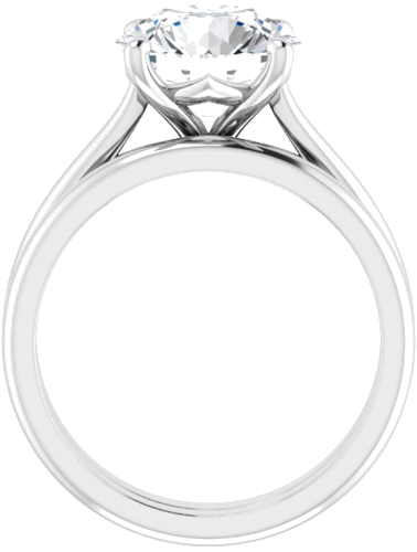 14K White 9.4 mm Round Solitaire Engagement Ring Mounting (7)