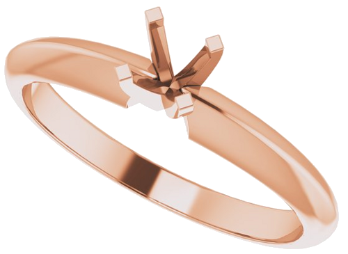 14K Rose 4-4.1 mm Round 4-Prong Light Solitaire Ring Mounting (5)