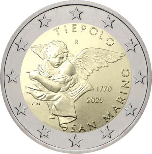 2020 San Marinas Giovanni Battista Tiepolo 2 eurų moneta (3)