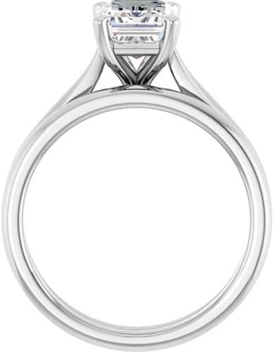 14K White 8x6 mm Emerald Engagement Ring Mounting (7)