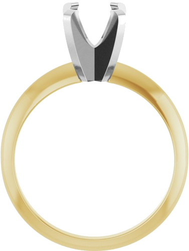 14K Yellow White 8x6 mm Oval Solitaire Engagement Ring Mounting (2)