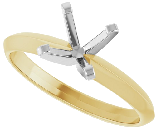 Sužadėtuvių Žiedas „Solitaire“ 14k yellow/white gold Round 6.5mm (5)
