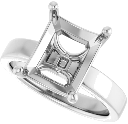 Sužadėtuvių Žiedas „Solitaire“ 14k white gold Emerald 11mm x 9mm (5)