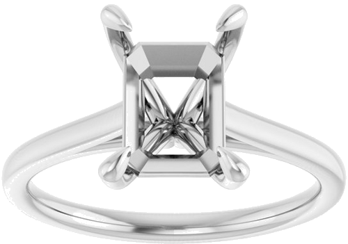 Sužadėtuvių Žiedas „Solitaire“ 585 Baltojo Aukso Emerald 9mm x 7mm (3)