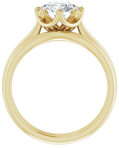 Sužadėtuvių Žiedas „Solitaire“ 585 Geltonojo Aukso Round 7.4mm (7)