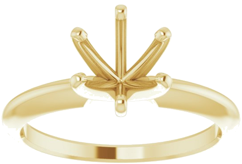 Sužadėtuvių Žiedas „Solitaire“ 585 Geltonojo Aukso Round 6.6mm x 7.2mm (3)