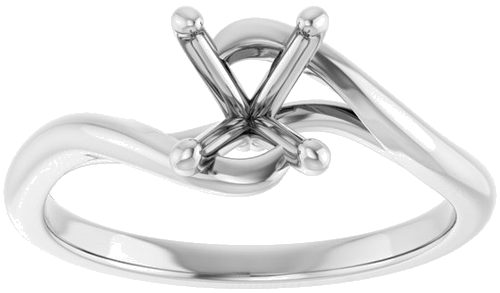 Sužadėtuvių Žiedas „Bypass“ 14k white gold Oval 7.5mm x 5.5mm (3)